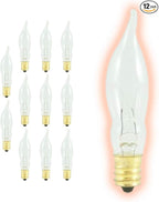 GoodBulb 7 Watt Flame Tip Candelabra Light Bulbs CA6 Clear Finish E12 Base 2700K Warm White CFC Dimmable 7W 85 Lumens Decorative Chandelier Bulbs Incandescent 12 Pack