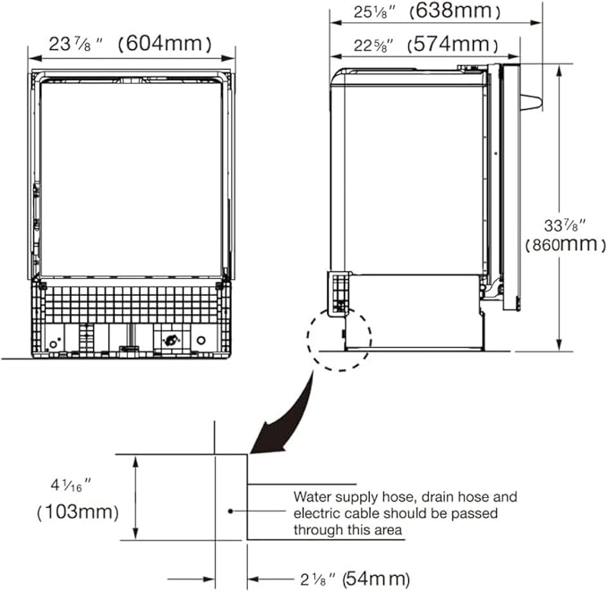 30 inch Freestanding Natural Gas Range or Liquid Propane Gas Range with 5 Burners, Large Capacity 24 inch Top Control Built-In Dishwasher with Third Rack, in Stainless Steel (White)