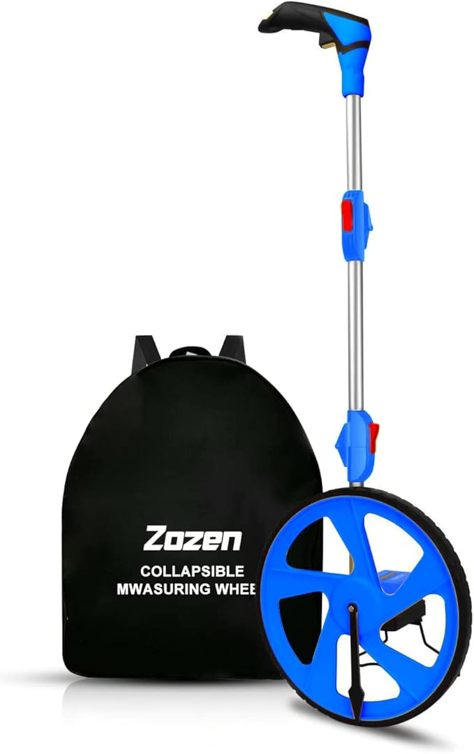 Zozen Measuring Wheel, Rolling Tape Measure Wheel - 3-Sections Collapsible/Starting Point Arrow/One Key to Reset/Kickstand to Keep Stand [Up To 10,000Ft] - Adapt to various roads.