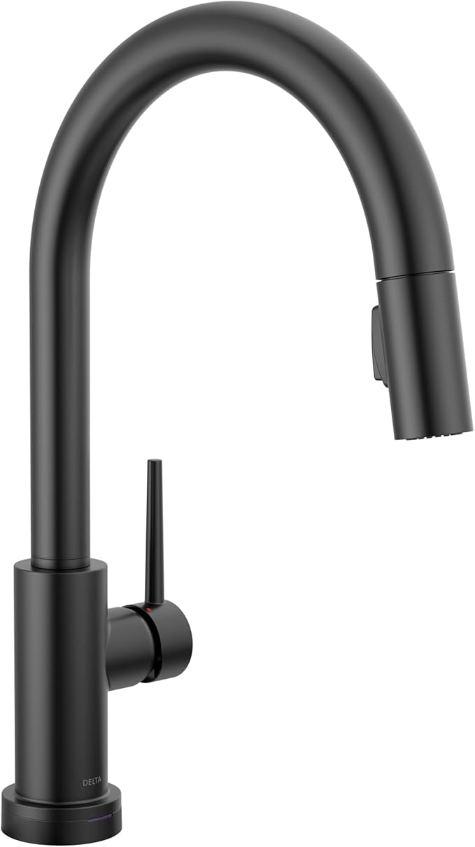 Delta Faucet Trinsic VoiceIQ Touch Kitchen Faucet with Touchless Technology, Black Kitchen Faucet, Smart Faucet, Alexa and Google Assistant Voice Activated, Matte Black 9159TLV-BL-DST