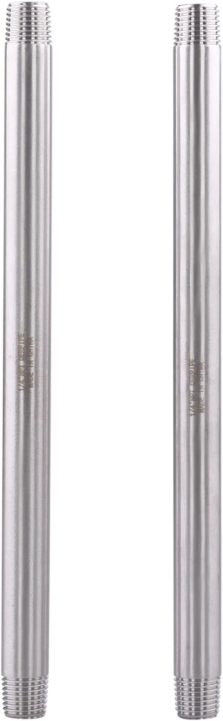 1/4" X 1/4" NPT Male Nipple Stainless Steel 304 Cast Pipe Coupling Fitting 8" Length (pack of 2)