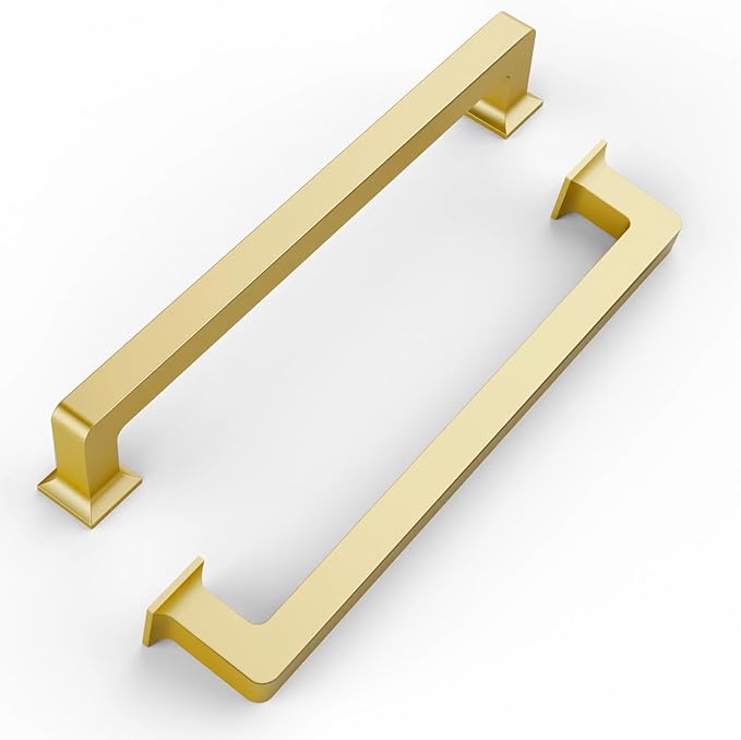 FILTA 7 Inch(177mm) Hole Centers Gold Cabinet Handles(Set of 10),Gold Cabinet Pulls Zinc Alloy Kitchen Cabinet Pulls Cabinet Hardware for Cabinets Cupboard Drawer