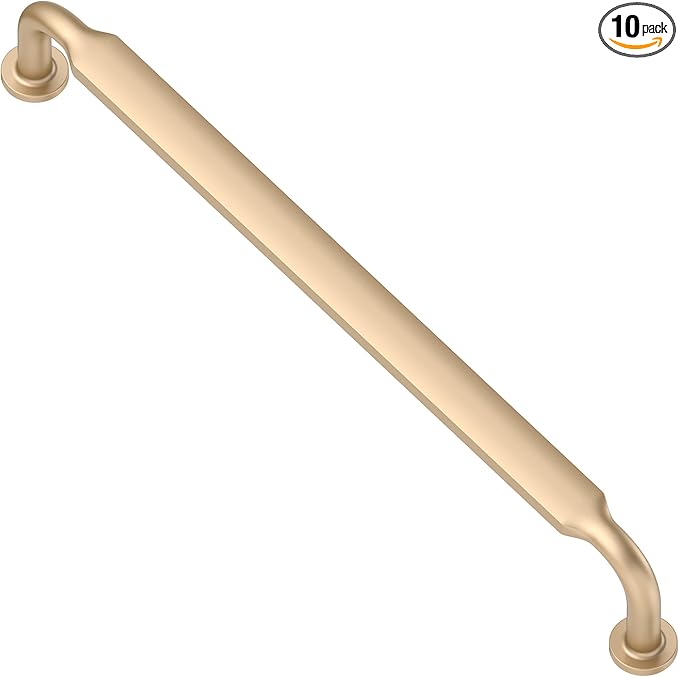 Alzassbg 10 Pack Champagne Copper Cabinet Handles, 7-1/2 Inch(192mm) Hole Centers Arch Modern Cabinet Pulls Kitchen Cabinets Hardware for Cabinets and Drawers AL3503SCG