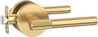 Asidrama 1 Pack Champagne Bronze Passage Door Handles, Door Lever with Door Knobs Indoor for Bedroom or Bathroom, Heavy Duty Door Handles Interior with Locks for Left Right Sided Doors