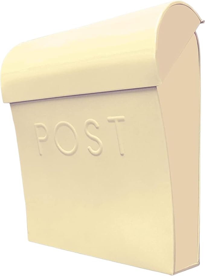 NACH Wall Mount Mailboxes for Outside, 11x4.5x12.5 in Cream White Mail Boxes for House Outside, Waterproof Mailbox - Vicki-Style Mail Box