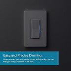 Lutron Diva Smart Dimmer Light Switch for Caseta Lighting (Lutron Smart Hub Required), for LED Lights, 150W, Single-Pole/3-Way, No Neutral, Brown (DVRF-6L-BR)