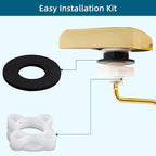Universal Metal Side Mount Toilet Handle Replacement Kit Compatible with Kohler K-GP30324-CP/Glacier Bay Toilet with 1pc Flapper Chain, Toilet Flusher Lever, Shiny Gold
