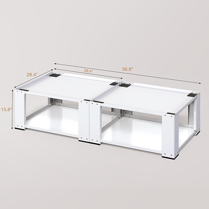 Washer and Dryer Pedestals Set of 2-Fit 27 and 28 Inch, Laundry Pedestal for Washer and Dryer , Alloy Steel Washing Machine Stand Raiser,Washer and Dryer Stand 15.75'' Height White