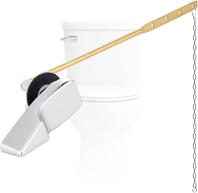 Universal Front Mount Metal Toilet Handle Replacement Kit Compatible with American Standard/Mansfield/Gerber/TOTO/Kohler Toilet, Toilet Tank Flusher Lever with Flapper Chain, Chrome