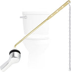 Hygie Rinse Metal Toilet Handle Lever Flush Replacement, Universal Front Mount Toilet Handle Compatible with TOTO/Glacier Bay/Gerber, with Stainless Steel Flapper Chains, Toilet Repair Kit, Chrome
