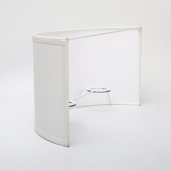 Yosoan 2-Light White Lamp Semicircle Fabric Shades, Double Fabric Lampshade Indoor Wall Mount 2 Bulbs for Wall Sconce Lamp Replacement for Stairwell Bedside Hallway Home Decor(White)