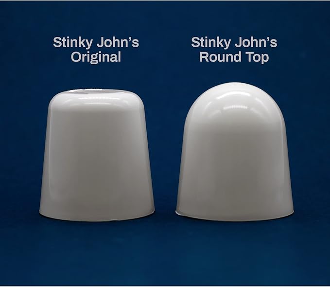 Stinky John's Tall Toilet Bolt Caps - Universal Fit with a Round Top - White Caps (4)