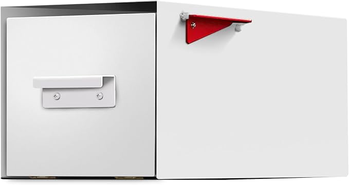 post & porch Malone Mailbox | Post Mounted Mailbox | Black/White/Gray/Brown/Red/Blue/Green, Regular or Large, Weatherproof Mail Box for Outside, Customizable (White, Regular)