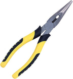 8-Inch Needle Nose Pliers: Paper Clamp Precision, Premium Heavy-Duty CRV Steel, Large Soft Grip with Wire Cutter,Chrome Vanadium Steel Long Nose Cutting Pliers