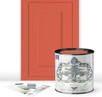 ALL-IN-ONE Paint, Durable cabinet and furniture paint. Built in primer and top coat, no sanding needed. Includes our 30 featured color card - Sunrise (orange-coral), Quart
