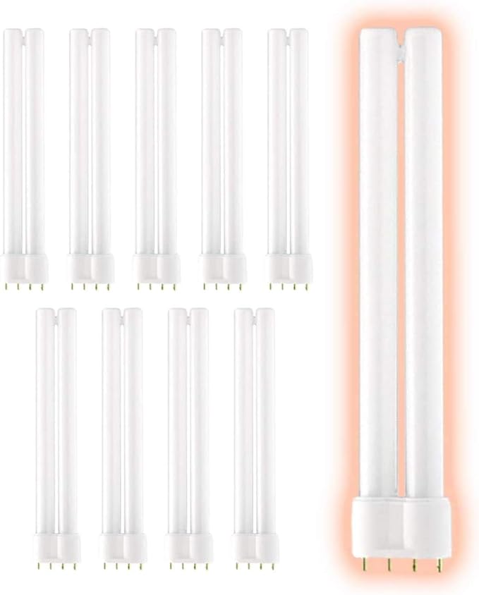 GoodBulb PLL18/850 18W 10.5" Twin Tube Compact Fluorescent Light Bulb 4-pin 2G11 Base 5000K Daylight 1050 Lumen Car Dealership Lighting Pack of 10