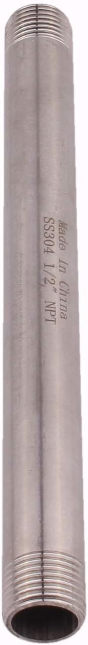1/2" X 1/2“ NPT Male Nipple Stainless Steel 304 Cast Pipe Coupling fitting 8" Length