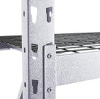 Heavy Duty Member Mark 4-Shelf Industrial Storage Rack, 77" W x 24" D x 72" H (Granite, 2 Pack)