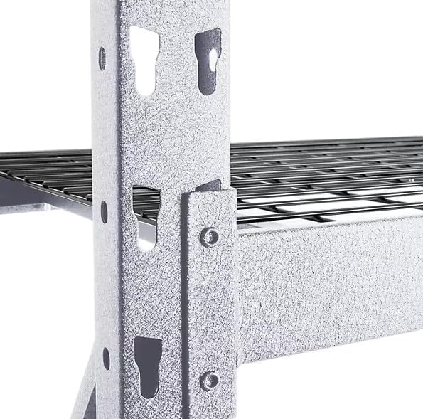 Heavy Duty Member Mark 4-Shelf Industrial Storage Rack, 77" W x 24" D x 72" H (Granite, 2 Pack)