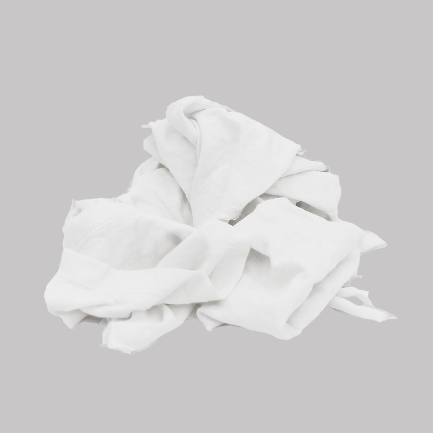 Recycled White T-Shirt Cleaning Cloths (1 lb. Bag) – Shop Rags Bulk for Oil, Stain, Grease, Paint, and Auto Cleaning, Multipurpose White Cotton Rags