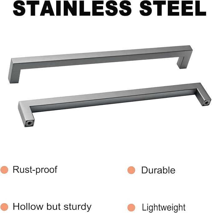 10 Pack Grey Cabinet Pulls 10 Inch Hole Center Ancient Grey Drawer Pulls Cupboard Handles Stainless Steel Kitchen Cabinet Handles Modern Kitchen Hardware