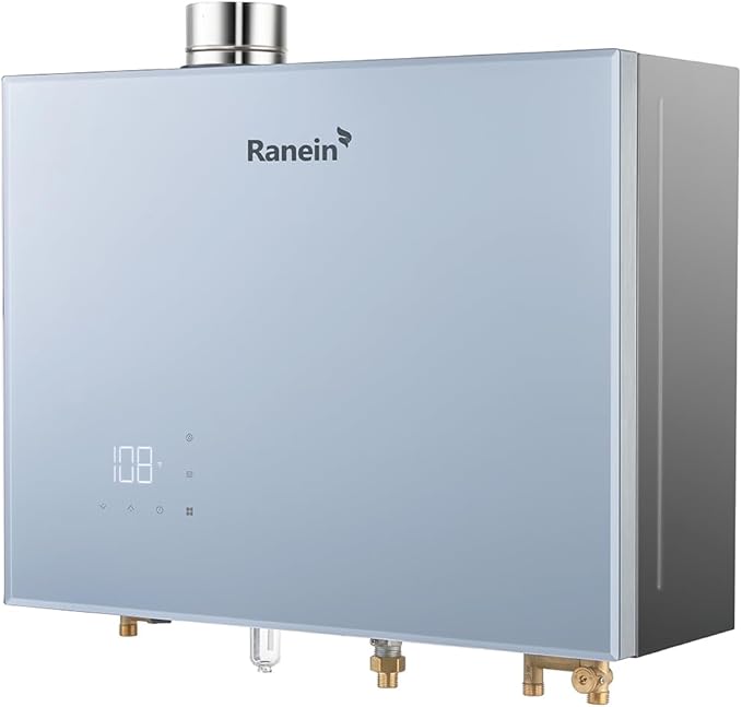 Ranein Nature Gas Tankless Water Heater, Up to 10.6 GPM, 191,100 BTU, Indoor Installation Instant Hot Water Heater with Zero Cold Water Start Function for Hydrotherapy