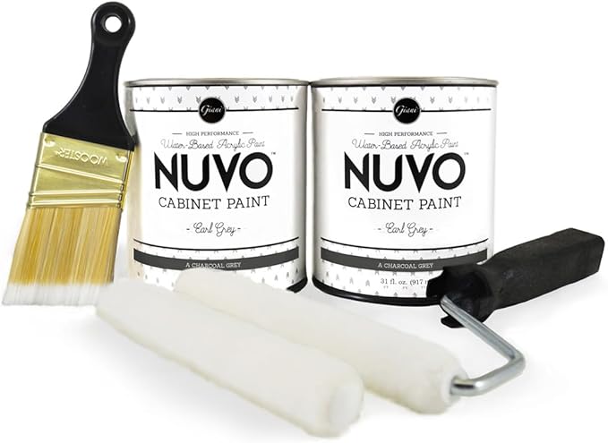 Nuvo Earl Grey Cabinet Makeover Kit - Easy DIY 7-Piece Set, Classic Charcoal, Long-Lasting Finish