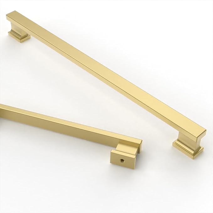 Asidrama 6 Pack 15 Inch(381mm) Brushed Gold Kitchen Cabinet Handles, Cabinet Pulls Kitchen Cabinet Hardware for Cupboard Drawer Pulls