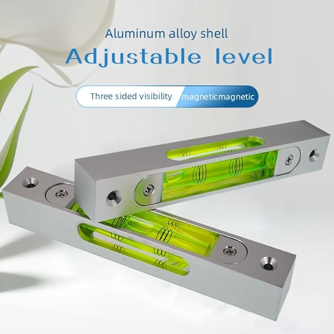 High precision aluminum alloy metal adjustable level bubble small square bar luminous magnetic length 150 hole pitch 130MM