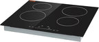 VEVOR LT4-77 Built in Electric Ceramic 23.2 x 20.5 inch Stove Top, 240V Glass Radiant Cooktop with Touch Control, Timer & Child Lock, 9 Power Levels for Simmer Steam Slow Cook Fry, 24IN 4-Burners