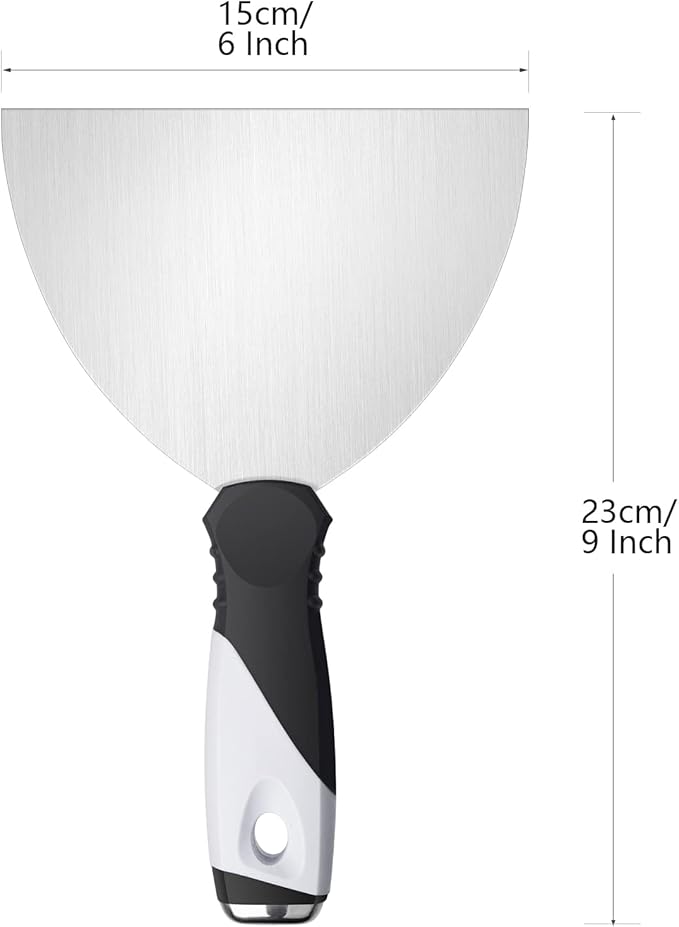 Mister Rui Putty Knife Set, 3" 5" 6" Paint Scrapers, Paint Tools, Small Metal Putty Knife Scraper Tool for Wood, Stainless Steel Paint Scraper with Hammer End