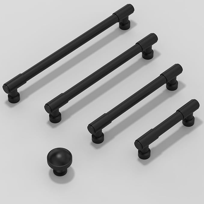 10 Pack Matte Black Cabinet Pulls 3.75 Inch(96mm) Kitchen Cabinet Handles Cabinet Hardware for Drawer Pulls