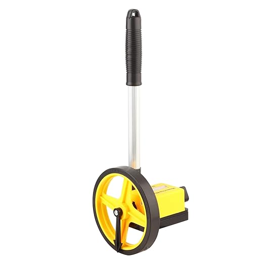 Miniature Measuring Wheel, 0 9999.9m Distance Measuring Roller with Telescopic Handle, Thick Anti Skid Wheel for Accurate Measurements of Roads, Sidewalks or Land (Small Wheel)