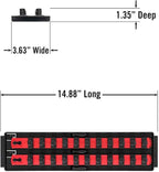 Ernst Manufacturing Socket Organizer Rails - Socket Boss 2-Rail 1/2-Inch-Drive Twist-Lock Socket Holder, 13-Inch, Red (8494) - Made in the USA