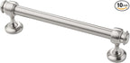 Alzassbg 10 Pack Brushed Satin Nickel Cabinet Pulls, 5 Inch(128mm) Hole Centers Cabinet Handles Kitchen Hardware Straight Bar for Cabinets and Drawer AL3082SN