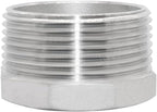 Joywayus Stainless Steel Hex Head Bushing Reducer Pipe Fitting 1-1/4 NPT Male × 1 NPT Female (Pack of 2)