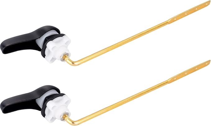 iFealClear 2 Pack Toilet Handle Replacement Kit, Universal Front Mount Tank Flush Lever Replacement, Solid Brass Trip Lever Fits Most Toilets, Oil Rubbed Bronze