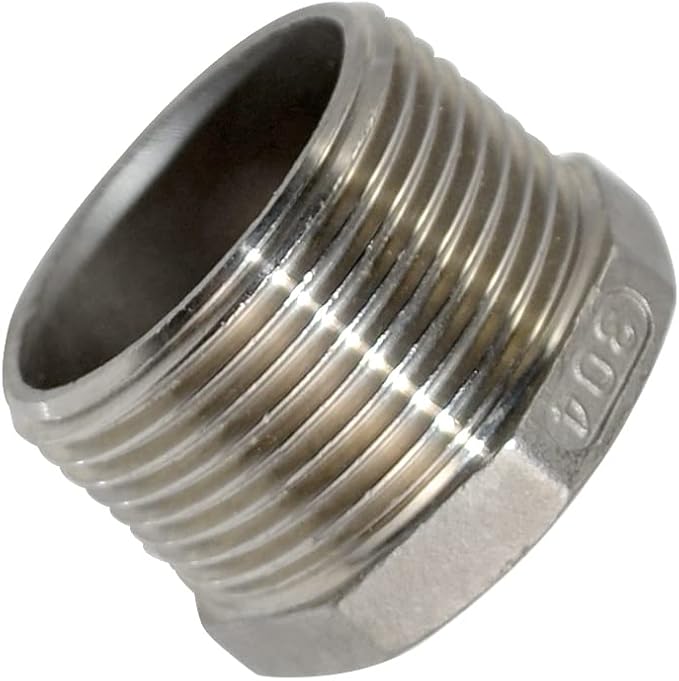 1/4" Male NPT to 1/8" Female NPT Female Reducing/Reducer Bushing Pipe Fitting,Adapter,Stainless Steel SS 304 Hex Bushing (1-1/4" Male to 3/4" Female)