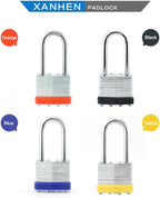 Keyed Alike Laminated Steel Padlocks with Long Shackle for Sheds, Fences & Lockers (48-Pack)
