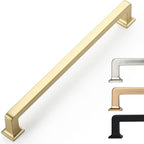 10 Pack 7 Inch Cabinet Handles - Brushed Brass Kitchen Hardware - Gold Pulls