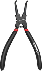 WISEUP Circlip Pliers 7 inch, Bent Internal Tips (Tip Diameter 1/20") Snap Ring Pliers Heavy Duty for C Clip Remover Retaining