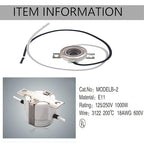 E11 Mini Candelabra Ceramic Screw Lamp Holder Base Socket,2-Pack Can Halogen Socket,E11 Lampholder with 8inch Leads 1000W,250V (with Two Hole Mount,Side Wired)