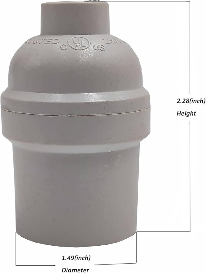 E26 E27 Light Socket,8-Pack White Edison Retro Pendant lamp Holder, E26 E27 Plastic Standard Screw-in Socket Maximum Wattage 250W Heat Resistant Up to 200℃ Fire Resistant