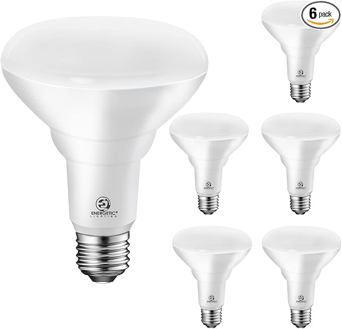 Energetic 6-Pack BR30 LED Recessed Light Bulb, 8.5W=65W, 2700K Soft White, 650LM, Dimmable Ceiling Flood Light Bulb for Cans, CRI90+
