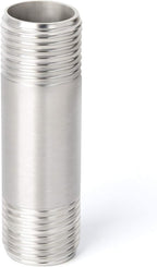 TAISHER 2PCS Stainless Steel Pipe Fittings, 1" NPT x 1" NPT Male Threaded, 2" Length Nipple Cast Pipe