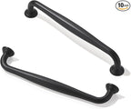 TUNNY 10 Pack Cabinet Handles-6.3"/160mm Screw Spacing Matte Black Furniture Hardware Handles for Kitchen Cabinets Bedroom Dresser Wardrobe Cabinet Pulls