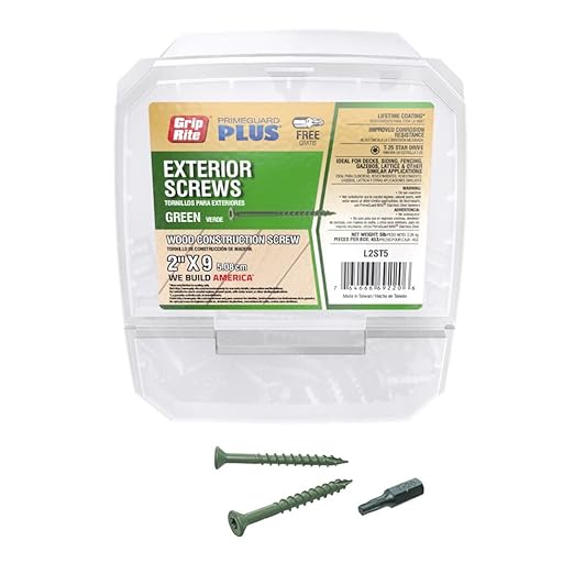Grip-Rite L2ST5 PrimeGuard Plus #9 x 2 Wood to Wood Deck Screw, Green, 5lb Box