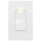LIDER Minimalist Design Matte Finish Lighted Decorator Switch with Screwless Wall Plate, Frameless Paddle Light Switch with Locator Light, Single Pole, Grounding Screw, 15A 125V, UL Listed, White
