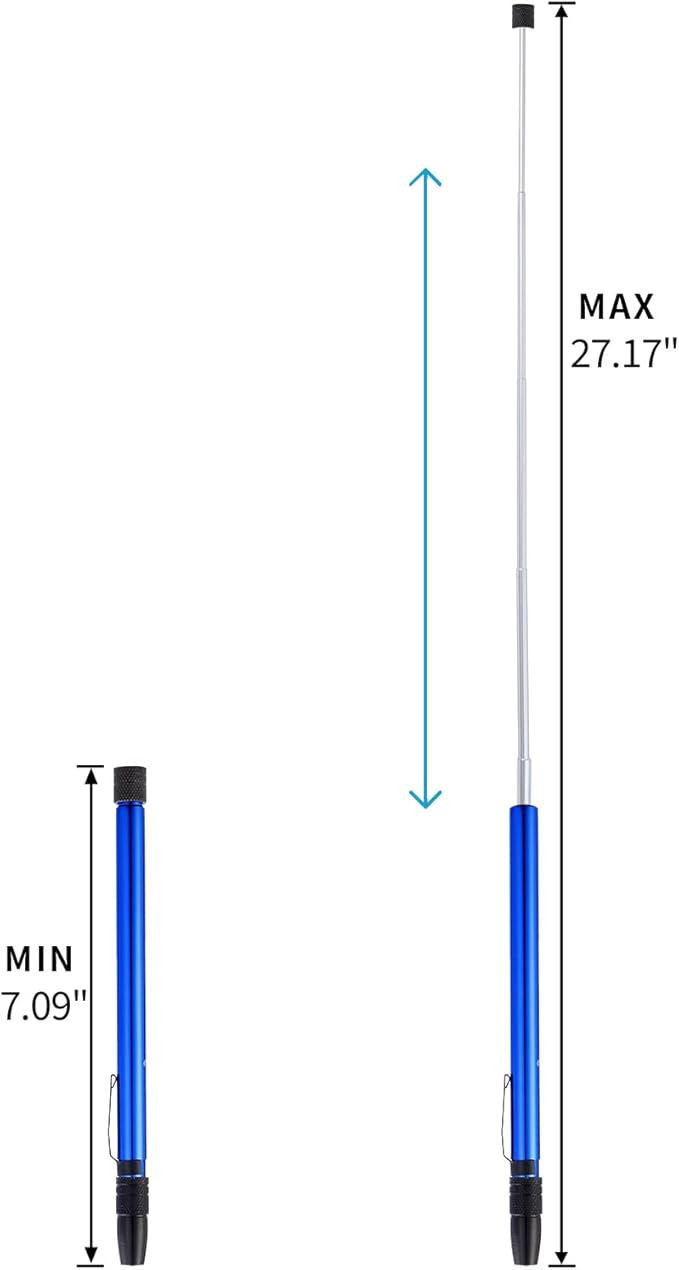 1 Piece 3.5LBs Telescoping Magnetic Flashlight Pickup Tool with LED Lights, Magnet Stick Rod Extendable 7" to 27" for Men, Birthday, Father's Day, Christmas Gift