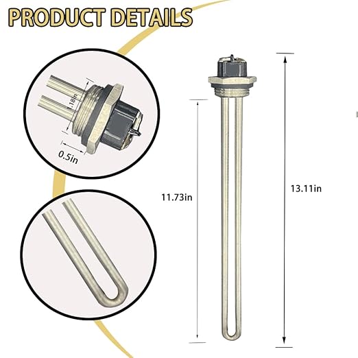 Upgraded 100108283 Water Heater Element, For AO Smith Electric Water Heaters, 4500W 240V Screw-In, Replace 100108284 9000092015 9000092045 Heating Element, With New Gasket，2 pack